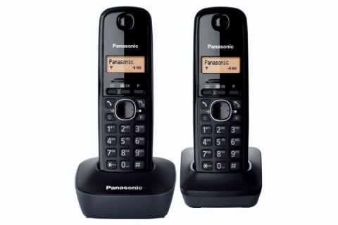 Telefonas bevielis su dviem rageliais Panasonic KX-TG1612FXH juodas (black) 